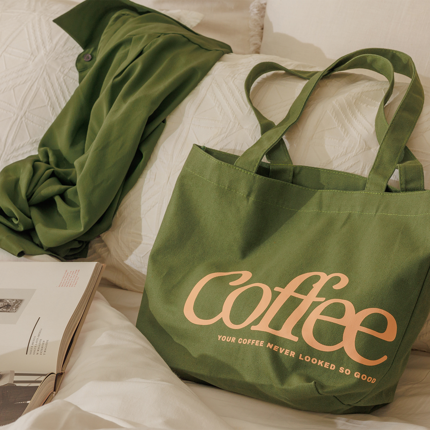 The Coffee Tote Olive | Original Coffee Tote | The Coffee Label